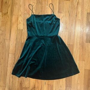 Green Velvet Urban Outfitters Mini Dress